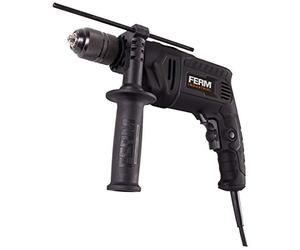 FERM Trapano a percussione professionale 850W - Ø13mm. Velocità variabile. Include maniglia laterale, limitatore di profondità, cavo in gomma da 3 metri e custodia