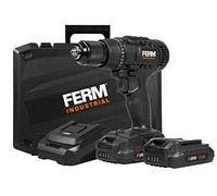 FERM Trapano avvitatore a batteria FI20V. Max. coppia 50Nm. Motore a 4 poli. Incl. 2 batterie da 2.0Ah, caricabatterie, 2 punte e custodia