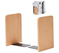 Ferma Libri da Mensola, 1 Coppia Fermalibri in Legno, Fermalibri, Reggilibri Antiscivolo, Fermalibri Organizer, Reggilibri Robusti, per Ufficio, Scuola, Biblioteca, Casa (Legno di Faggio)