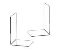 Ferma Libri Per Libreria 2 fermalibri trasparenti a forma di L, scaffale for ufficio e casa, espositore for libri