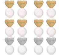 Ferma Orecchini, 14 Pezzi Sollevatori Per Orecchini, Silicone a Forma Di Cuore Ferma Orecchini Per Lobi Dilatati Antiallergico, Orecchini Da Servizio Pesante Sostituibili (Argento-Oro) cadenti