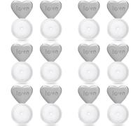 Ferma Orecchini, 14 Pezzi Sollevatori Per Orecchini, Silicone a Forma Di Cuore Ferma Orecchini Per Lobi Dilatati Antiallergico, Orecchini Da Servizio Pesante Sostituibili (Bianco k) cadenti