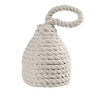 Ferma Porta in Corda Bianca 15x15x25 cm - Forma Campana, Fermaporte Decorativo Stile Nautico, Robusto per Interni ed Esterni, Tessuto Elegante con Manico