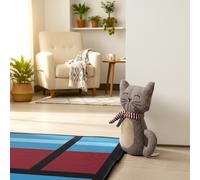 Ferma porta in tessuto riempito di sabbia per gatti, decorazione per la casa a forma di papillon per gatti, scelta regalo per amanti degli animali domestici Sciarpa gattinoTessuto