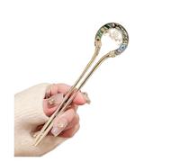 Fermacapelli a U 2 pezzi di fermagli for capelli a forma U in metallo perlato, blu e bianco, in porcellana, a, for chignon da bambina(Colour B)