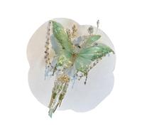 Fermacapelli Fiori,Fermaglio Per Capelli Orientale Con Brillantini | Accessorio Per Capelli Elegante Con Fiocco Di Seta Rosa E Nappe Per Fata Matrimonio Festival Cosplay
