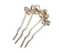 Fermacapelli French Twist,Fermagli A 4 Punte Con Cristalli Per Acconciatura Elegante,Forcine a Forma di U con Clip | per Donna e Ragazza Matrimonio Banchetto Festa