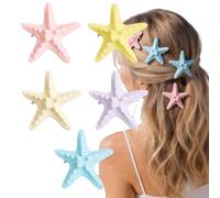 Fermacapelli Stella Marina per Capelli | Set Decorativo Cinque Pezzi a Tema Colorato Mare | Fermacapelli,Ideale per Vacanze, Appuntamenti e Uso Quotidiano
