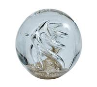 Fermacarte a Forma di Sfera da Sogno, Grande, Motivo: Spirale Chiara (Feng Shui) con schegge Dorate.