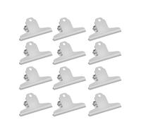 Fermacarte, Clip Multiuso in Metallo, Pinze Multiuso, Clip del Raccoglitore,Ufficio di Cancelleria Pinze, per Ufficio, Scuola e Famiglia (12 pz x 75mm)