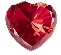 Fermacarte in cristallo rubino con confezione regalo, 80 mm rosso a forma di cuore vero cristallo diamante gemme fermacarte, diamanti grandi, regalo per compleanno, anniversario, donne e lei