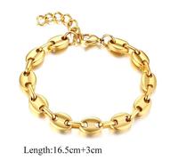 Fermacarte Stile Catena Bracciale Acciaio Inox Placcato Oro Moda Gioielli Wear