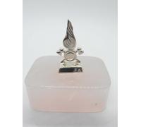 Fermacarte Vigili del Fuoco in Argento 925 su Quarzo Rosa - simbolo Pompieri