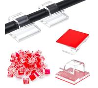 Fermacavi autoadesivi da 50 pezzi Fermacavi adesivi trasparenti Fermacavi per luci esterne Clip per gestione cavi invisibili per lucine sotto la scrivania, il muro, l'auto e i cavi elettrici