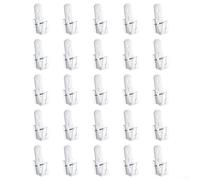 Fermacavi, confezione da 100 clip per la gestione dei cavi, organizer per casa, ufficio, scrivania, parete auto, colore bianco (argento, 25 pezzi)