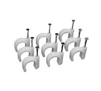 Fermacavi Muro 100 pezzi di clip for chiodi a forma di U, for fissaggio a parete di cavi circolari da 4 a 16 mm di diametro.(4mm)