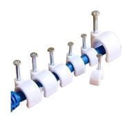 Fermacavi Muro 100 pezzi fermacavi rotondi 4~18mm a forma di C in nylon e acciaio al carbonio(100pcs 5mm)
