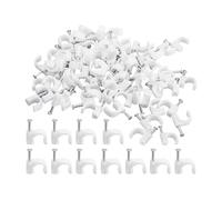 Fermacavi rotondi Fermacavi rotondi Supporto per c Fermacavi con chiodi in acciaio for TV da ufficio in casa, dimensioni rotonde e quadrate 4 mm a 25(Round 10mm 100pcs)