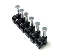 Fermacavi rotondi neri con fissaggio per chiodi, tipo K, confezione da 100 (5 mm)