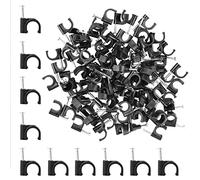 Fermacavi rotondi per cavi da 6 mm, 100 pezzi per confezione, per battiscopa a filo chiodo, fascette per cavi Ethernet, cavi elettrici, pareti