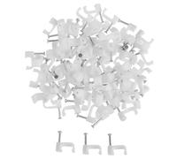 Fermacavo Con Chiodo Fermacavi quadrati bianchi da 100 pezzi 4mm-14mm con chiodi in acciaio di fissaggio Hardware for morsetto montaggio a filo multiuso(4mm)