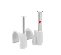 Fermacavo Con Chiodo Morsetti for cavi da 100 pezzi Clip for chiodi, parete Ethernet rotonde bianche Puntine Cavo for altoparlanti con clip coassiale(4mm)