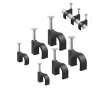 Fermacavo Con Chiodo Morsetti for cavi da 300 pezzi Clip for chiodi, clip parete Ethernet rotonde 4-10 mm Puntine for cavo coassiale for altoparlante(Black 4mm 6mm 8mm)