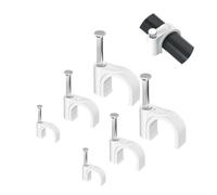 Fermacavo Con Chiodo Morsetti for cavi da 300 pezzi Clip for chiodi, clip parete Ethernet rotonde 4-10 mm Puntine for cavo coassiale for altoparlante(White 4mm 6mm 8mm)