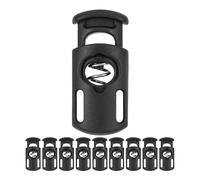 Fermacorda a Molla Foro Singolo 20 x 13 mm, Foro 6 x 3 mm, per Cordini da 3 mm, Confezione 10 Pz, Fermacorda Scorrevole in Plastica, Ricambi Chiusura Zaini, Morsetti per Cavo, Abbigliamento, Scarpe