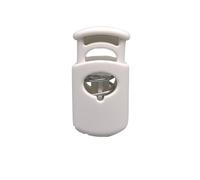 Fermacorda a Molla per Cordini da 9 mm, Confezione 12 pz, Fermacorda Scorrevole in Plastica, Ricambi Chiusura Zaini, PRODOTTO e VENDUTO in SPAGNA (Bianco)