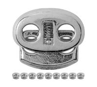 Fermacorda Tanka in Metallo, 10 Pezzi Argento per Cordoni Ø 4 mm - Giacca, Abbigliamento, Zaino