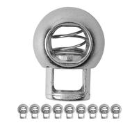 fermacordare 1 foro, 10 pezzi, in metallo, argento, per cordoni fino a Ø 5 mm, fermacorda per giacca, abbigliamento, zaino, in gomma, lacci a chiusura rapida, set Tanka