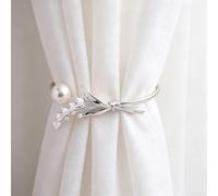 Fermacorte Metallo con Perle 13cm Design per piuma Oro Fermacorte(Orchid Pearl Silver)