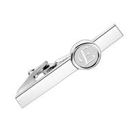 Fermacravatta argentato da uomo, stile classico, Gemelli & Fermacravatta Uomo con Iniziali Alfabeto Lettera A-Z Gemelli Fermacravatta personalizzato in acciaio inox Regalo per Sposi, Marito, Padre, E