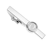Fermacravatta argentato da uomo, stile classico, Gemelli & Fermacravatta Uomo con Iniziali Alfabeto Lettera A-Z Gemelli Fermacravatta personalizzato in acciaio inox Regalo per Sposi, Marito, Padre, O
