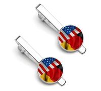 Fermacravatta con bandiera americana Andanany Flag Flag Theme per uomo, fermacravatta rotondo e gemelli per accessori di abbigliamento di lusso 2 pezzi e 1 e 4 pezzi