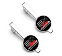 Fermacravatta con bandiera americana e ballerina di pole dance, per uomo, fermacravatta rotondo e gemelli, set per accessori di abbigliamento di lusso, 2 pezzi