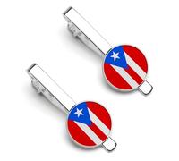 Fermacravatta con bandiera di Porto Rico 11 per uomo, fermacravatta rotondo e gemelli, set per accessori di abbigliamento di lusso, 2 pezzi -*DSA5&-1-1-1