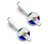 Fermacravatta con bandiera di Porto Rico e El Salvador per uomo, fermacravatta rotondo e gemelli, set di 2 pezzi per accessori di abbigliamento di lusso e-A0B1
