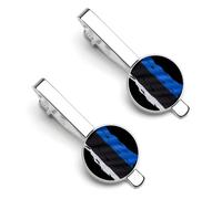 Fermacravatta con bandiera estone strappata per uomo, fermacravatta rotondo e gemelli per accessori di abbigliamento di lusso, 2 pezzi-O7DS-1