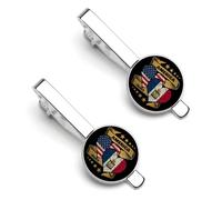 Fermacravatta con bandiera francese e mezza Francia, per uomo, in argento, con fermacravatta rotondo, set di 2 fermacravatta per matrimonio, anniversario, affari, laurea