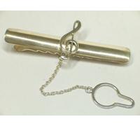 Fermacravatta con CHIAVE DI VIOLINO in ARGENTO 925 - cravatta uomo - Sol