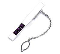 Fermacravatta con clip in metallo con clip a forma di diamante quadrato