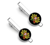 Fermacravatta con stemma del Portogallo, da uomo, classico, confezione da 2 pezzi, regalo per anniversario di lavoro, 5.5x2.2cm, PU