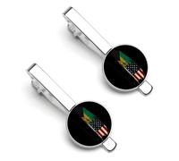 Fermacravatta con tema bandiera americana delle Bahamas per uomo, fermacravatta rotondo e gemelli per accessori di abbigliamento di lusso, 2 pezzi, 1 pezzo e 12 pezzi