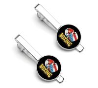 Fermacravatta da uomo a forma di guantoni da boxe con bandiera cubana Cuba, fermacravatta per regali di nozze aziendali, 5,5 x 2,2 cm, 5.5x2.2cm, lega metall, Nessuna pietra preziosa