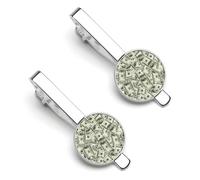 Fermacravatta da uomo con banconote da cento dollari, classico, confezione da 2 clip di chiusura, regalo per anniversario di lavoro, 5.5x2.2cm, PU