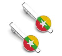 Fermacravatta Da Uomo Con Bandiera Della Repubblica Dell'Unione Del Myanmar Regalo Di Nozze Per Testimone Dello Sposo Testimone Dello Sposo Usciere Compleanno