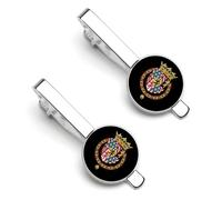 Fermacravatta da uomo con corona e stemma dei duchi di Borgogna classico, confezione da 2 clip di chiusura, regalo per anniversario di lavoro, 5.5x2.2cm, PU