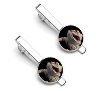 Fermacravatta da uomo con drago barbuto australiano, fermacravatta, per regali di nozze aziendali, 5,5 x 2,2 cm